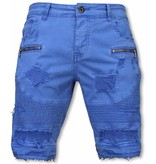 Enos Shorts bomull herr - Chinos kortbyxor man - J-9005B - Blå