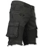 Enos Shorts med många fickor - Snygga shorts män - J-9007Z - Svart