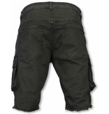 Enos Shorts med många fickor - Snygga shorts män - J-9007Z - Svart