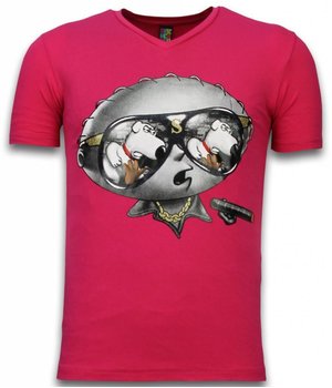 Local Fanatic Stewie Dog - Herr T shirt - 1458F - Fuschia