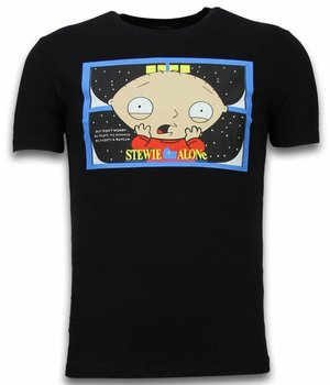 Local Fanatic Stewie Home Alone - Herr t shirt - 6226Z - Svart