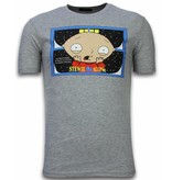 Local Fanatic Stewie Home Alone - Herr T shirt - 6226Gr - Grå