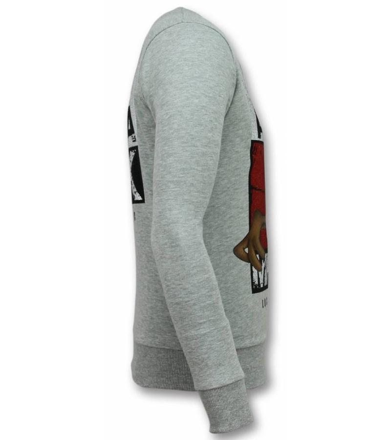 Local Fanatic MFCKR Cartoon Sweater - Herrtröjor - 11-6307G -Grå