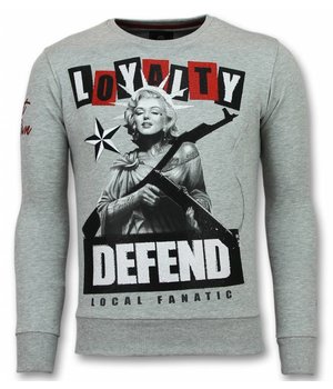 Local Fanatic Loyalty Marilyn Monroe Sweater - Man Tröja - 11-6304G - Grå