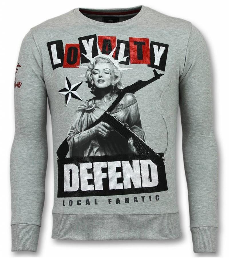 Local Fanatic Loyalty Marilyn Monroe Sweater - Man Tröja - 11-6304G - Grå