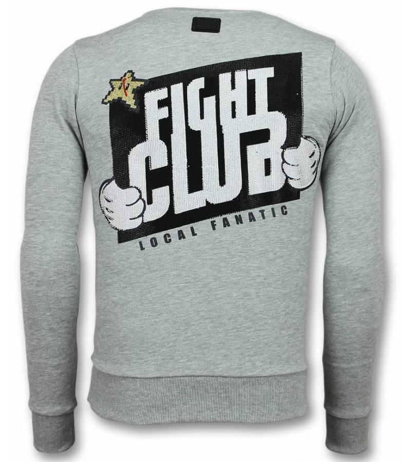 Local Fanatic Mario Fight Club Sweater - Tröjor Män - 11-6298G - Grå