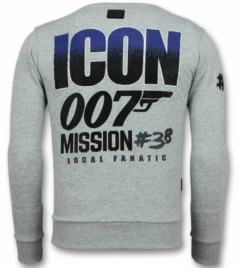 Local Fanatic James Bond 007 Sweater - Herr Tröja - 11-6305G - Grå