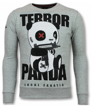 Local Fanatic Terror Panda Sweater - Tröjor Män - 11-6303G - Grå