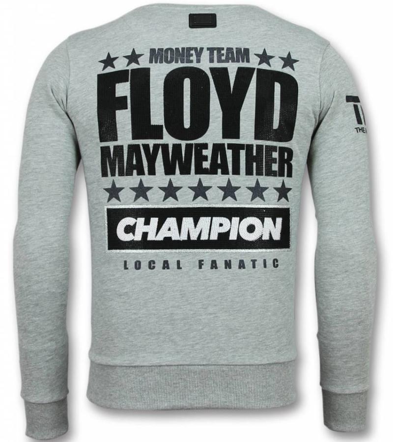 Local Fanatic Rhinestone Mayweather Floyd -Sweatshirt Herr - 11-6297G - Grå