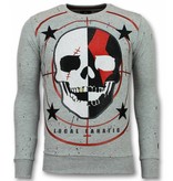 Local Fanatic Skull Tröja God of War - Sweatshirts For Men - 11-6301G - Grå