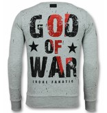 Local Fanatic Skull Tröja God of War - Sweatshirts For Men - 11-6301G - Grå