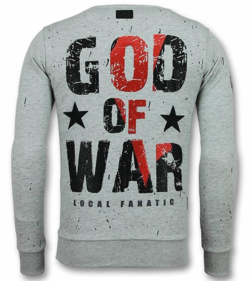 Local Fanatic Skull Tröja God of War - Sweatshirts For Men - 11-6301G - Grå