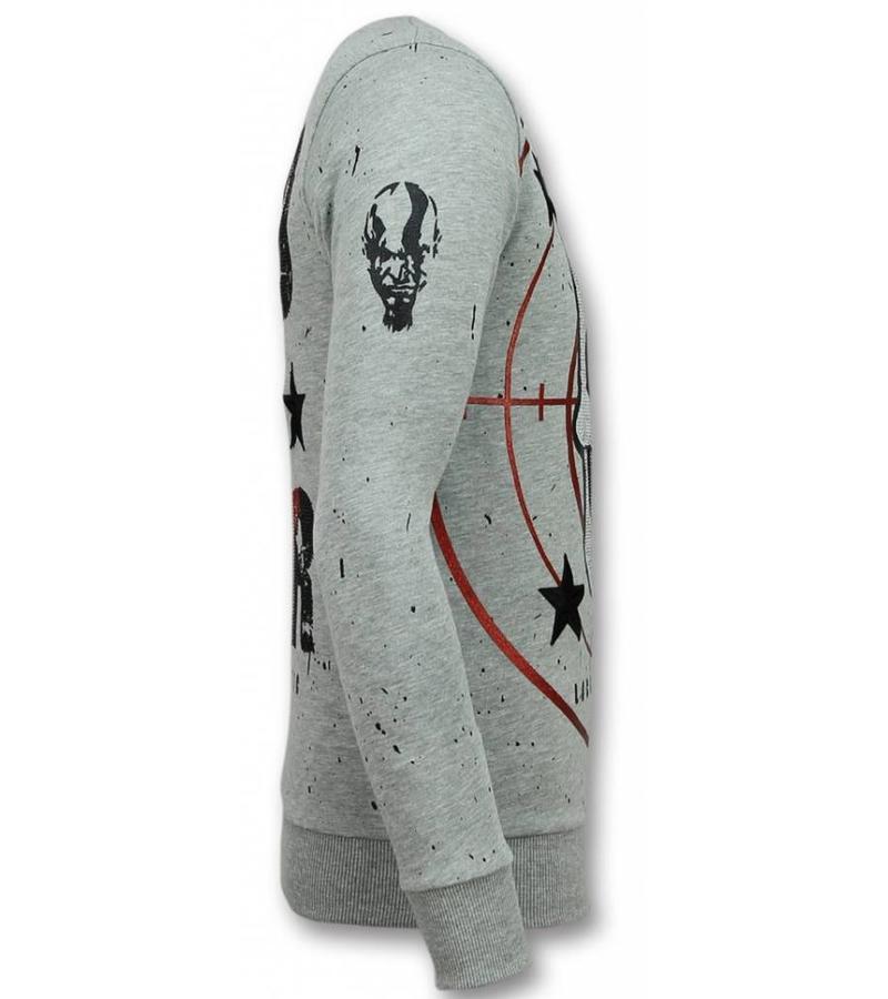 Local Fanatic Skull Tröja God of War - Sweatshirts For Men - 11-6301G - Grå