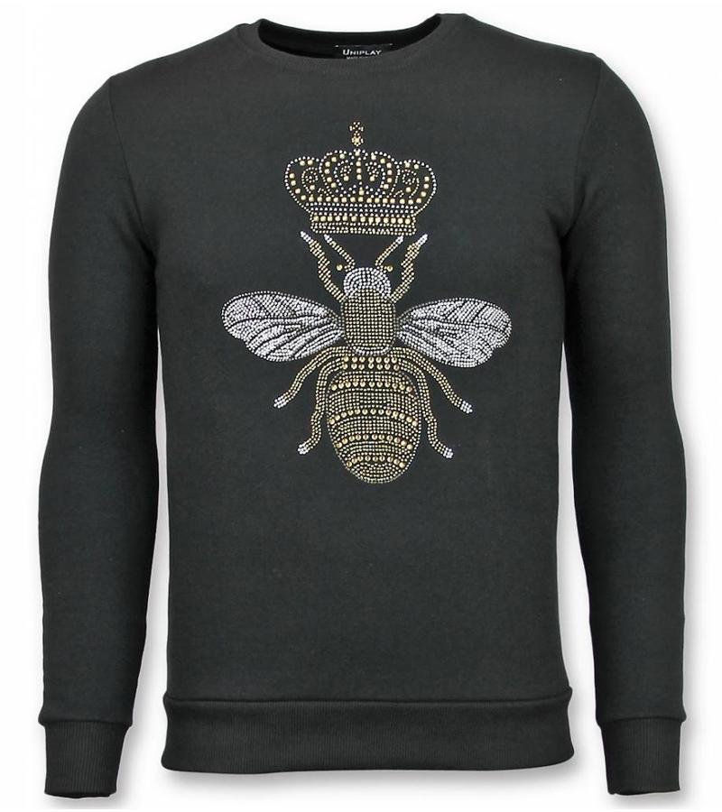 UNIMAN Rhinestone Master Bee Sweater - Tröjor Män - UP-ZS002Z - Svart