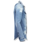 Enos Ljus jeanss kjorta herr - Jeanss kjorta slim fit - J-988B - Blå