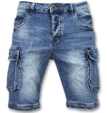 Enos Korta Jeansshorts Herr - Halvlånga Shorts Man - J981 - Blå