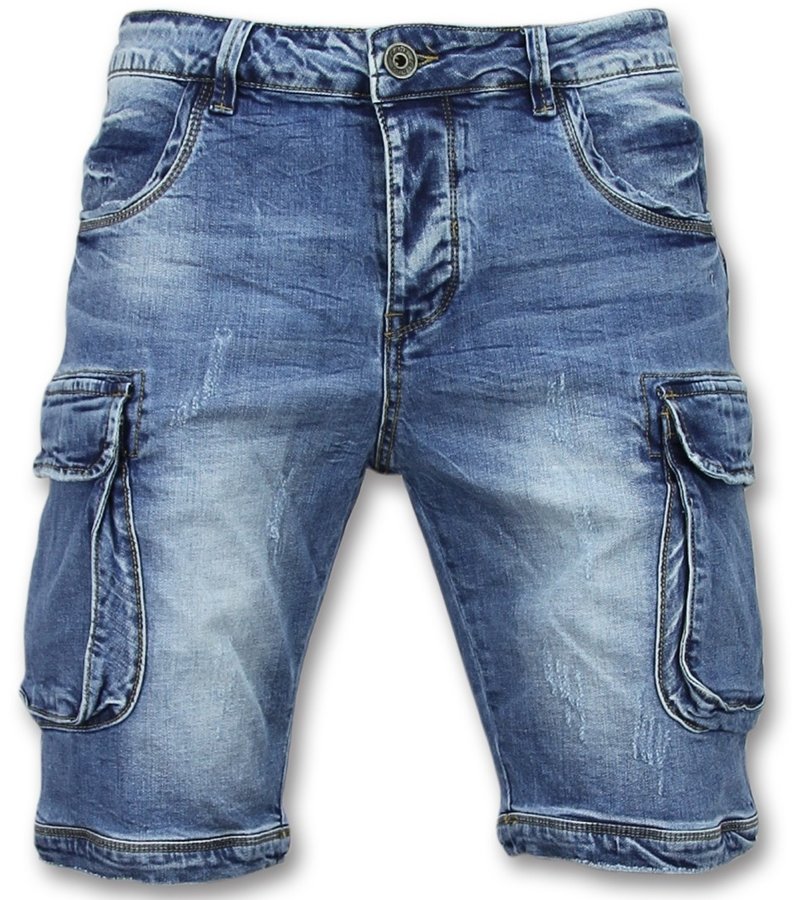 Enos Korta Jeansshorts Herr - Halvlånga Shorts Man - J981 - Blå