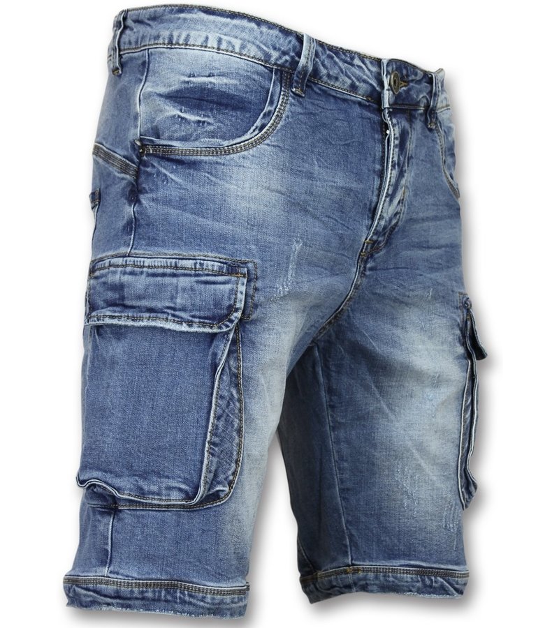 Enos Korta Jeansshorts Herr - Halvlånga Shorts Man - J981 - Blå