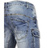 Enos Korta Jeansshorts Herr - Halvlånga Shorts Man - J981 - Blå