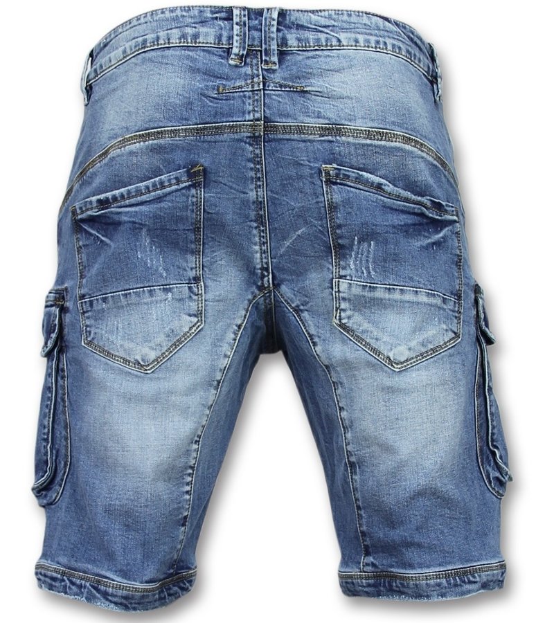 Enos Korta Jeansshorts Herr - Halvlånga Shorts Man - J981 - Blå