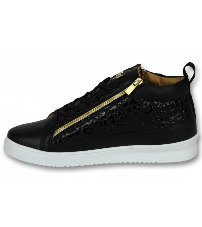 Cash Money Märkesskor Online - Herr Sneakers Croc Black Gold - CMS98 - Svart