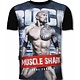 Muscle shark rock rhinestone - Herr t shirt - 11-6289Z - Svart