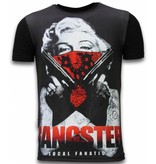 Local Fanatic Gangster Marilyn  Rhinestone - Herr t shirt - 11-6287Z - Svart