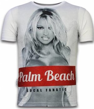 Local Fanatic Palm Beach Pamela Rhinestone - Herr t shirt - 11-6280W - Vit