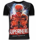 Local Fanatic Superhero  Spiderman Rhinestone - Herr t shirt - 11-6276Z - Svart