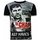 El Chapo Last Narco  Rhinestone - Man t shirt - 11-6260Z - Svart