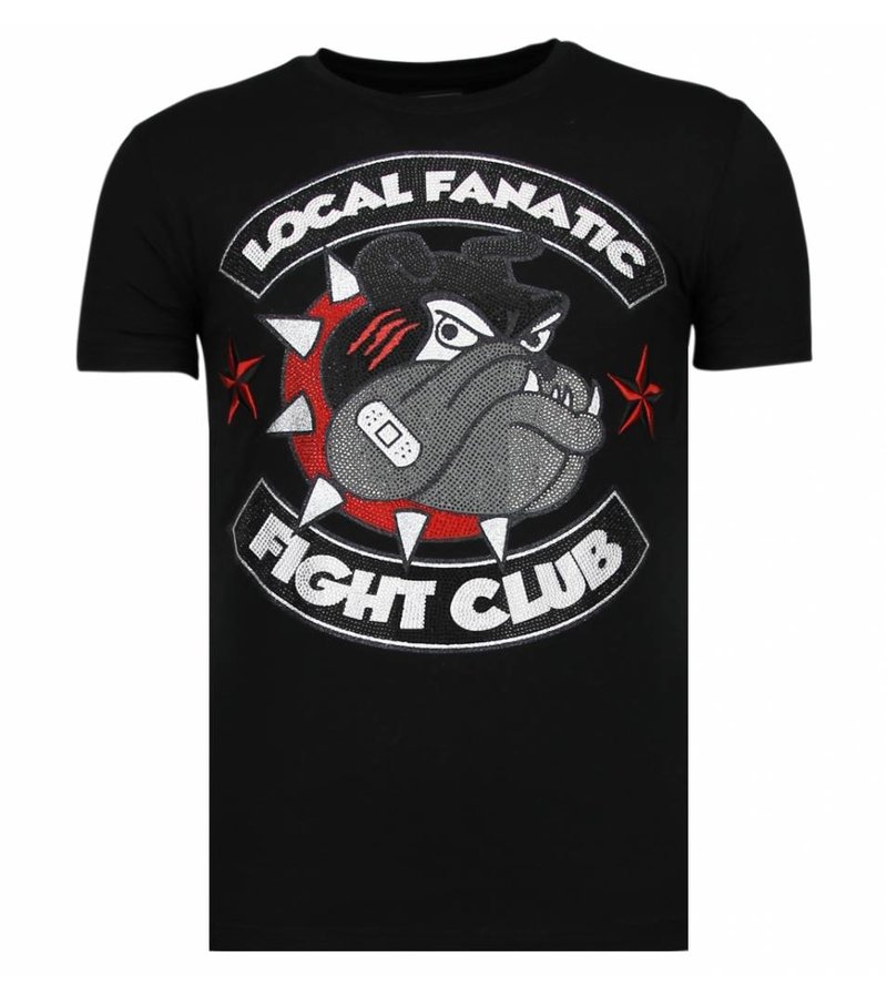 Local Fanatic Fight Club Spike Rhinestone - Herr T shirt - 13-6230Z - Svart