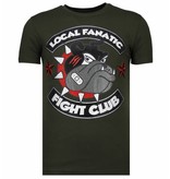 Local Fanatic Fight Club Spike Rhinestone - T shirt Herr - 13-6230K - Khaki