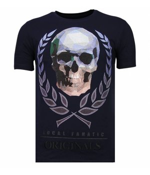 Local Fanatic Skull Originals Rhinestone - Herr T shirt - 13-6224N - Marinblå