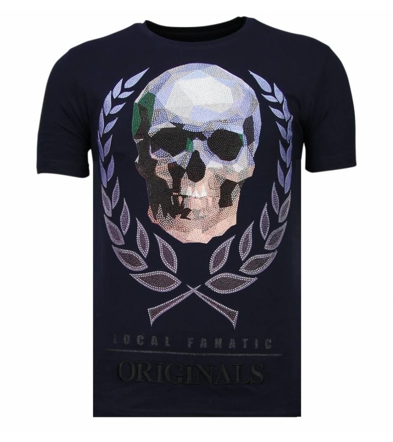 Local Fanatic Skull Originals Rhinestone - Herr T shirt - 13-6224N - Marinblå