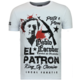 El Patron Pablo Rhinestone -Man T shirt  - 13-6236W - Vit