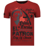 Local Fanatic El Patron Pablo Rhinestone - T shirt Herr - 13-6236B - Bordeaux