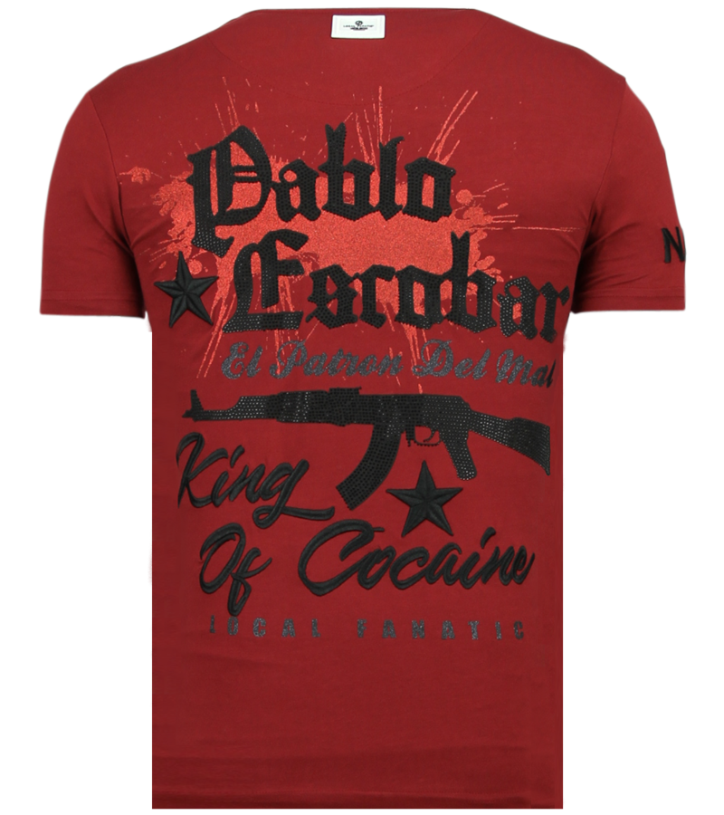 Local Fanatic El Patron Pablo Rhinestone - T shirt Herr - 13-6236B - Bordeaux