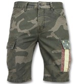Enos Tuffa shorts herr - Shorts med många fickor - J-9017 - Grå / Grön