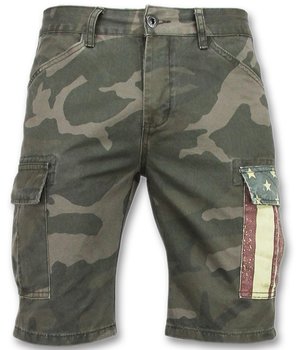 Enos Tuffa shorts herr - Shorts med många fickor - J-9017 - Grå / Grön