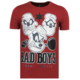 Beagle Boys Rhinestones - Rolig T-shirt Man - 6319B - Bordeaux