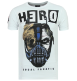Local Fanatic Hero Mask Rhinestones - Sommar T-shirt Man - 6323W - Vit