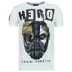 Hero Mask Rhinestones - Sommar T-shirt Man - 6323W - Vit