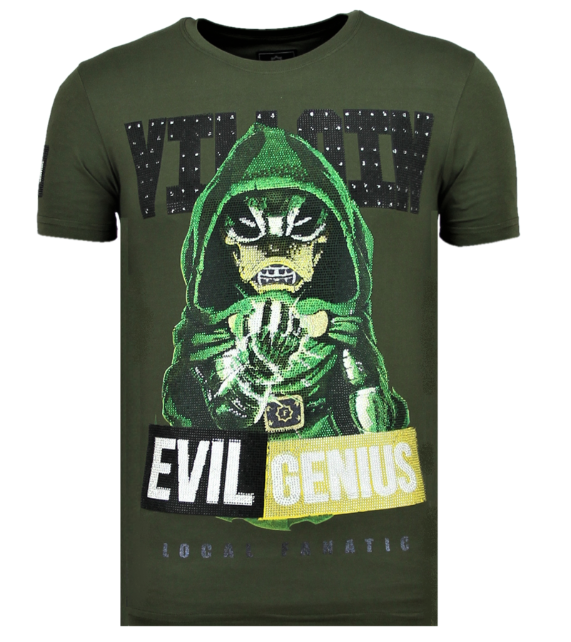 Local Fanatic Villain Duck Rhinestones - Köpa T shirts På Nätet Herr - 6325G - Grun