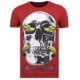 Skull Snake Rhinestones - T-shirt Herrar Dödshuvudet - 6326B - Bordeaux