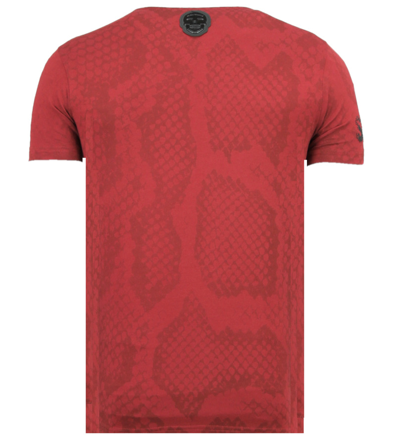 Local Fanatic Skull Snake Rhinestones - T-shirt Herrar Dödshuvudet - 6326B - Bordeaux