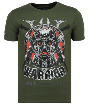 Local Fanatic Savage Samurai Rhinestones - Herr T-shirt - 6327G - Grun