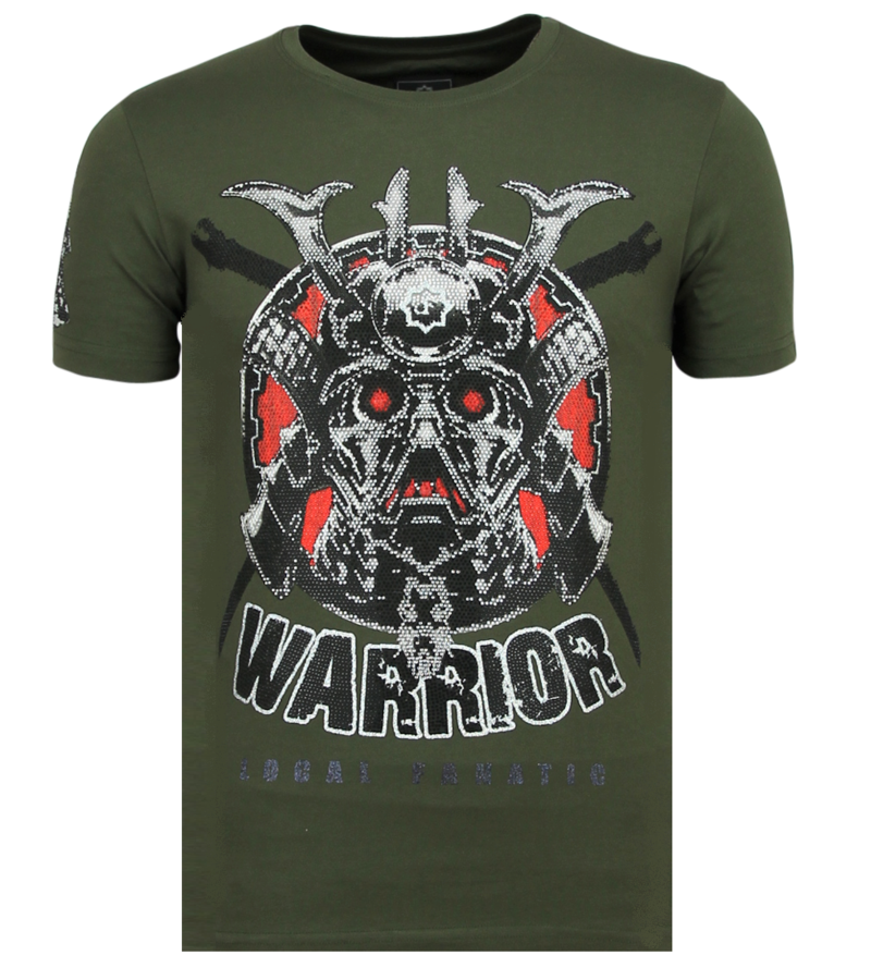 Local Fanatic Savage Samurai Rhinestones - Herr T-shirt - 6327G - Grun