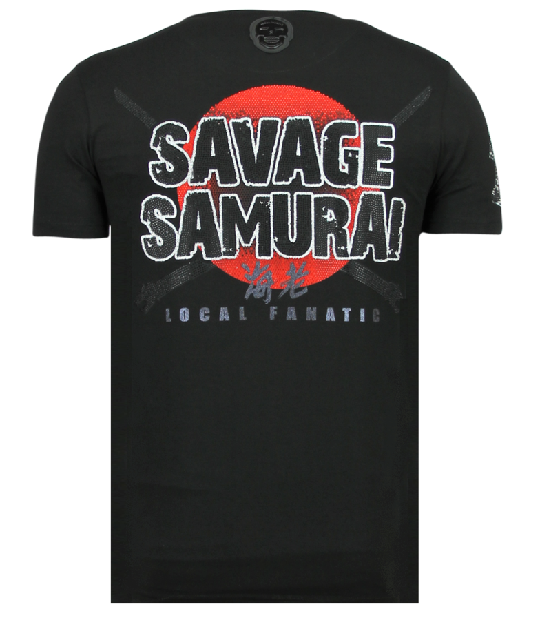 Local Fanatic Savage Samurai Rhinestones - T-shirt Herr - 6327Z - Svart