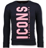 Local Fanatic ICONS Vertical Sweater - Tryck På Tröja Herr - 6353N - Marinblå