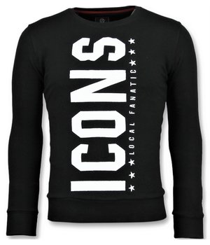 Local Fanatic ICONS Vertical Sweater - Tryck På Tröja - 6353Z - Svart